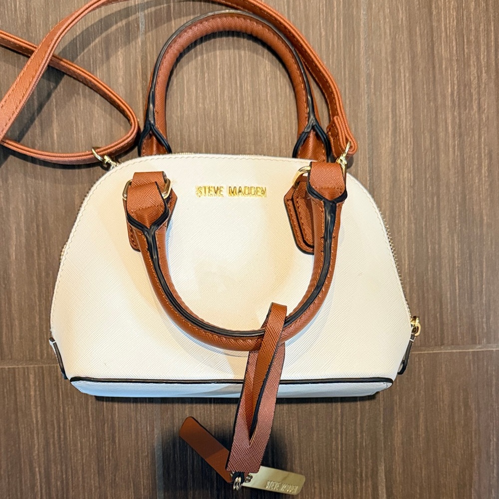 Steve Madden Tan and Cream Satchel